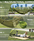 3-in-1 multifunctional hammock with pop-up bug net, model variations, Go To Ultra Lightweight Travel Hammock With Pop Up Bug Net