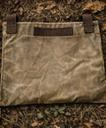 XL Haversack Foraging Bag Waxed Canvas Bushcraft Messenger with Reinforced Straps on forest floor
