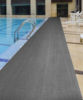 Heavy Duty Non Slip Floor Mat 4X10 Grey Drainage Rubber Deck Mat For Commercial Bars Kitchens And Pools at poolside.