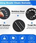 Bead Chain Fishing Swivels Stainless Steel 360 Degree Rotating Catfish Trolling Swivels 20 Or 40 Pack Pro Grade High Speed Tackle For Freshwater And Saltwater, stainless steel