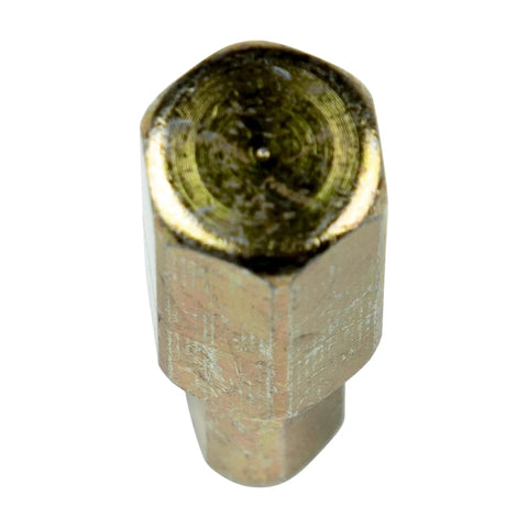 Pro Swap Replacement Hex Drive For Camper Truck Screw Jack System With Beefy Zinc Plated Finish, top view showing hex shape and texture.
