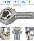 Premium Rod End Bearing Featuring 5/8 Inch Bore And 5/8-18 Right Hand Thread Galvanized Steel Joint for heavy duty steering linkage, close-up view.