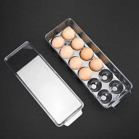 Clear Fridge Egg Organizer For 12 Eggs Stackable Holder Keeps Your Refrigerator Neat See Through Egg Container For Easy Kitchen Storage And Quick Inventory Grab N Go