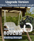 Heavy Duty 6 Inch Eye Hooks And Screws Set, 800 lbs, rustproof self tapping bolts, outdoor swing installed, secure hanging