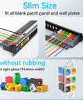 Cat6 Keystone Coupler 24 Pack Female to Female Ethernet Jack for Wall Plate and Patch Panel RJ45 Inline Connector shown in use