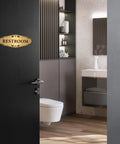 Gold Brushed Restroom Sign Sticker For Business And Home Self Adhesive Waterproof Bathroom Door Sign Unisex Toilet Sign Durable No Fuss Peel