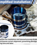 Universal Premium Piston Ring Compressor And Heavy Duty Installation Pliers For Domestic And Import Engine Builds in use on engine part.