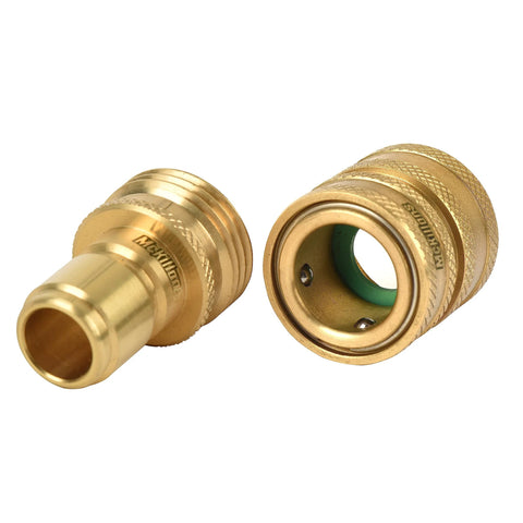 McKillans brass pressure washer quick-connect kit, M22-14mm to 3/8 in male/female, pair