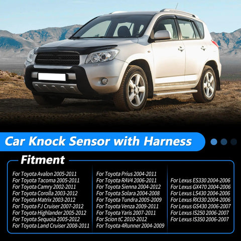 Knock Sensor With Harness Set Fits Lexus ES330 GX470 LS430 RX330 And Toyota 4Runner Avalon Tacoma Camry RAV4 Tundra OE 8961506010 8961520090 89615B6010 89615BZ030 89615BZ040, Toyota SUV fitment chart