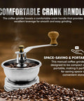 Mason Jar Coffee Grinder Lid with Manual Crank Burr Grinder, rust-proof ceramic, coffee beans shown on top