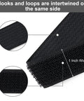 Close-up of black One Inch By Sixteen Foot Hook And Loop Straps With Twenty Five Metal Buckles Adjustable Fastening Ties