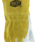 Goatskin and Cowhide MIG Welder Gloves Pack of 12, Kevlar-Trimmed, Fleece-Lined, Medium, Straight Thumb, Pearl and Gold