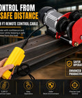 Heavy Duty 2200 LB Industrial Electric Hoist Trolley Winch For 4ft I Beam Track Overhead Crane Lift With Remote Control