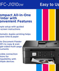 Compact Desktop Wireless Color Inkjet All In One Printer Featuring Auto Duplex And Lightning Fast Copy Scan Fax Plus Cloud Sync Ready Alexa Integrated, showing front view with ADF and control panel.