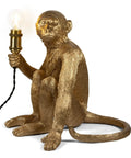 Dope Monkey Desk Lamp Modern Table Light With Resin Sitting Monkey Figurine For Living Room Bedroom Office And Dorm A Unique Quirky Lighting Fixture With E12 Socket On Off Switch Brass Socket And Twisted Fabric Cord
