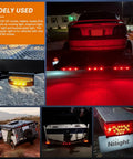 LED Trailer Light Kit 2 Pack Red Rectangular Tail Stop Turn License Lights Amber Side Marker 9 LED ID Bar