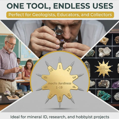 Mohs Hardness Test Kit With One To Ten Range And Ten Pointed Star Picks For Quick Pro Grade Mineral And Gem ID In Geology Jewelry Rocks Jade And Education