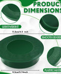 Image of Six Pack Golf Hole Cup Covers For Backyard Putting Green Practice Aids Durable Cup Covers with dimensions and features.