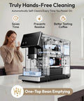 Smooth Morning Shots With This Fully Automatic Espresso Machine Featuring Built In Grinder Milk Frother Touch Screen Display Auto Self Clean 15 Settings 20 Bar Pressure Brews Daily Grinds with hands-free cleaning.