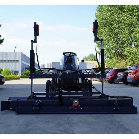 Customizable Automatic Concrete Screed and Ground Leveler for Paving and Grading, Versatile Multi Config Grading Machine for Construction, Farming, and Land Management, with Continuous Spatial Elevation Scan front view