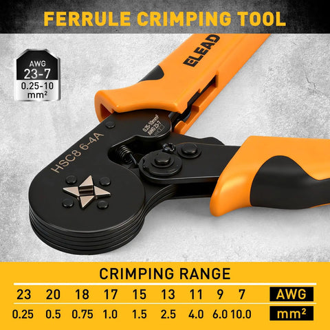 Ultimate 2180 Piece Ferrule Crimping Tool Kit For Wiring Pros And Gearheads with quadrant crimp pliers close-up