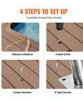 4 steps to set up Rock Solid Premium Stainless Steel Pool Handrail Pair Built Like A Truck with installation process images.