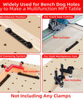 Go-To Precision 20mm Bench Dog Hole Drill Guide And Template used for building MFT table tops and fitting track saws.