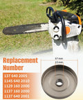 Three Eighth Inch 6 Tooth Clutch Drum Spur Sprocket Bearing Kit for Stihl Chainsaws on grass with parts and numbers shown.