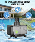 No Sweat Hella Smooth Variable Frequency Submersible Pump For Pond Aquarium Or Fountain Setup with control box details.