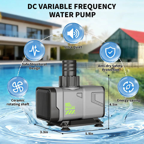 No Sweat Hella Smooth Variable Frequency Submersible Pump For Pond Aquarium Or Fountain Setup with control box details.