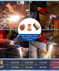 Pro Grade Plasma Cutter Torch Consumables Kit For CUT55 NON HF And CUT60 Non HF 50 60A, copper nozzles and cutting action