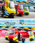 1 8 Scale RC X Rider Flamingos 2 4G 3WD 2 In 1 ESC High Speed RC Car Electric Tricycle Motorcycle RTR Drift Vehicle For Adults Green All Terrain Ready With Aluminum Bottom Plate Bumper Roll Cage Shaking Head Driver ABS Shell Water Cooled Radiator Model, front view
