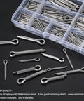 290 Pcs Stainless Steel Cotter Pins Set With 24 Sizes For Cars, Trucks, Lawn Mowers And Small Engines, organized in box
