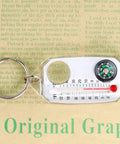 Rugged Portable Compass Keychain For Outdoors Go-To Direction Gear with thermometer, durable ABS, compact navigation tool.