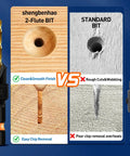Comparison of Size 8 Countersink Drill Bit Set for Wood 12 Piece with Adjustable Countersink Bits and standard bits in action