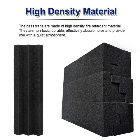 Top Shelf 16 Pack Acoustic Foam Wedges And Corner Blocks For Professional Sound Dampening Home Studio Treatment Ultra Rock Solid High Density Noise Control Panels showing high density foam panels.
