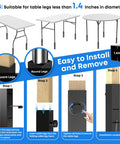 Heavy Duty Square Folding Table Leg Extenders With Three Level Adjustable Table Leg Risers, installation steps and tips for use.