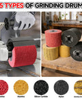 5 types of grinding drums including heavy duty alumina surface conditioning drum for burnishing machines 4.7 by 4 inch