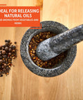 Compact Granite Mortar and Pestle 3.75 Inch Bowl for Spices and Herbs, Durable Natural Stone Grind with spices inside