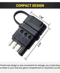 4 Way Flat Trailer Wiring Tester With Bright LED Indicators, Dual End 4 Pin Male And Female Connector, Easy Turn Signal And Tail Light Diagnostics, No Guesswork Troubleshooter For Hauling, compact black plastic tester, 2.24 in