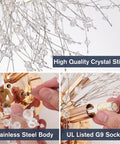 Detailed view of Six Light Sputnik Flush Mount Ceiling Light In Gold With Crystal Firework Design showcasing components.