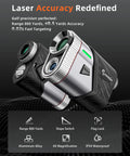 Golf Rangefinder With Slope, 800 Yards Range, 6X Magnification, Aluminum Alloy Body, dual lenses shown.