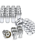 Chrome Cragar Style Wheel Installation Kit With 16 Lugs, Washers And Lock Set For Standard Mag Wheels, Random Lock Pattern