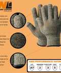 Image of 2616 Cut Resistant Heat Gloves With Wool Terry Liner For Hot Machinery Handling Worksite Essential Heavy Duty Thermal Protection ANSI Cut Level A7 Heat Level 5 Flame Resistant Medium 1 Pair.