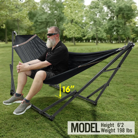 Universal Hammock Stand 600 Lb Capacity, 30 Second Foldable Setup, No Tools Or Screws Needed, Portable Camping Hammock Stand