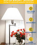 Table lamp with Two Pack Super Bright 3050 Lumen A21 LED Bulbs 25W Equivalent 200W Non Dimmable Daylight White 5000K E26 Base