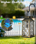 Solar Lanterns Outdoor Waterproof Garden Lanterns With Metal Leaf Pattern Dusk To Dawn Solar Powered Hanging Lights for patio