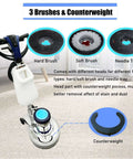 Beast Mode Commercial Floor Cleaning Machine with 18 Inch Head, showing three interchangeable brushes and counterweight.