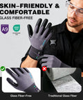 ANSI A9 Cut Resistant Work Gloves With BCOMB Breathable Grippy Fabric Extended Thumb Reinforcement Non Slip Grip Durable Build Touchscreen Ready Black Large Pro