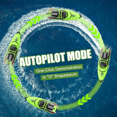 Totally Fun RC Boat For Kids And Adults With 2.4GHz Remote Control, LED Lights, 20 MPH Fast Jet Boat performing circle maneuver
